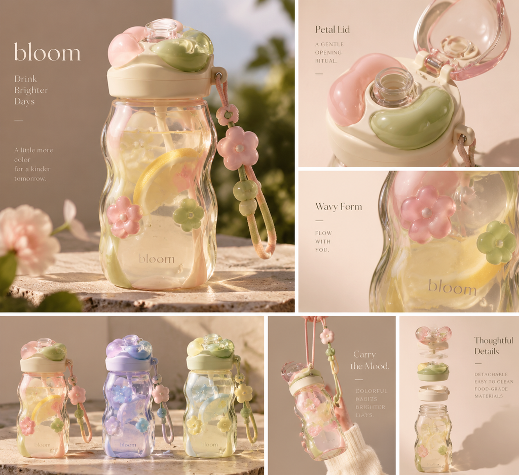 Colorful Floral Water Bottle
