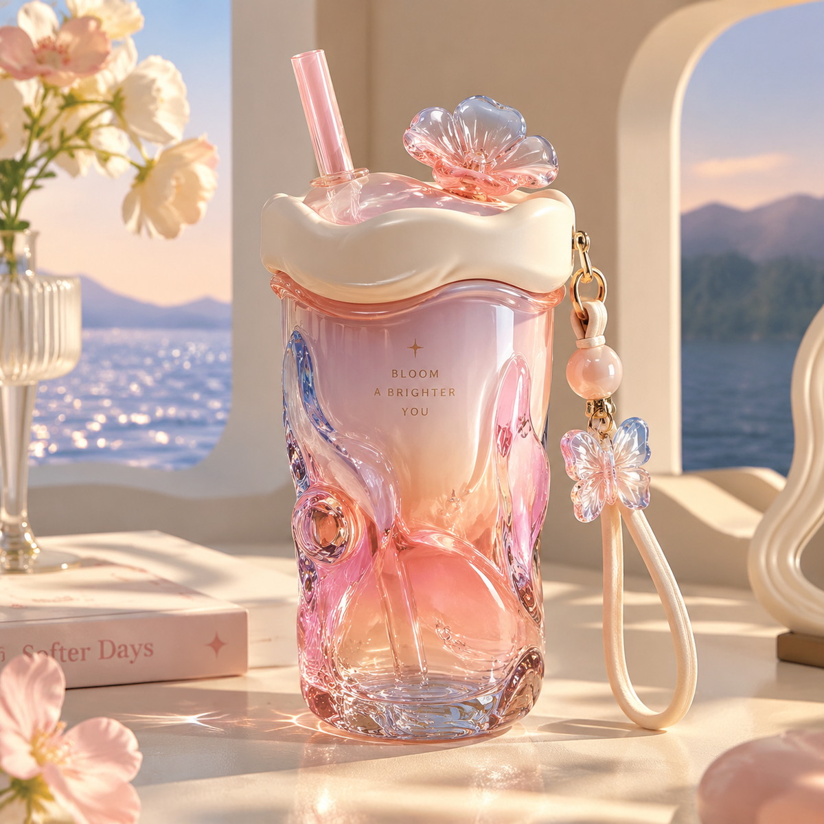 A Sculptural Iridescent Tumbler
