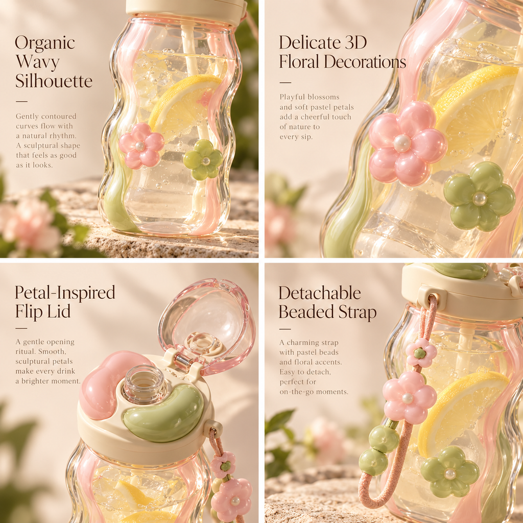 Colorful Floral Water Bottle