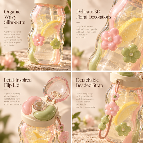 Colorful Floral Water Bottle