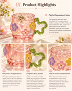 Dopamine Floral Art Glass Cup