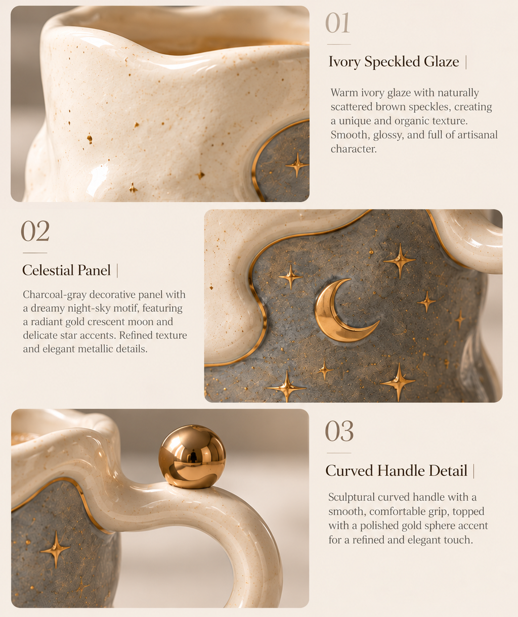 Sculptural Celestial Ceramic Mug