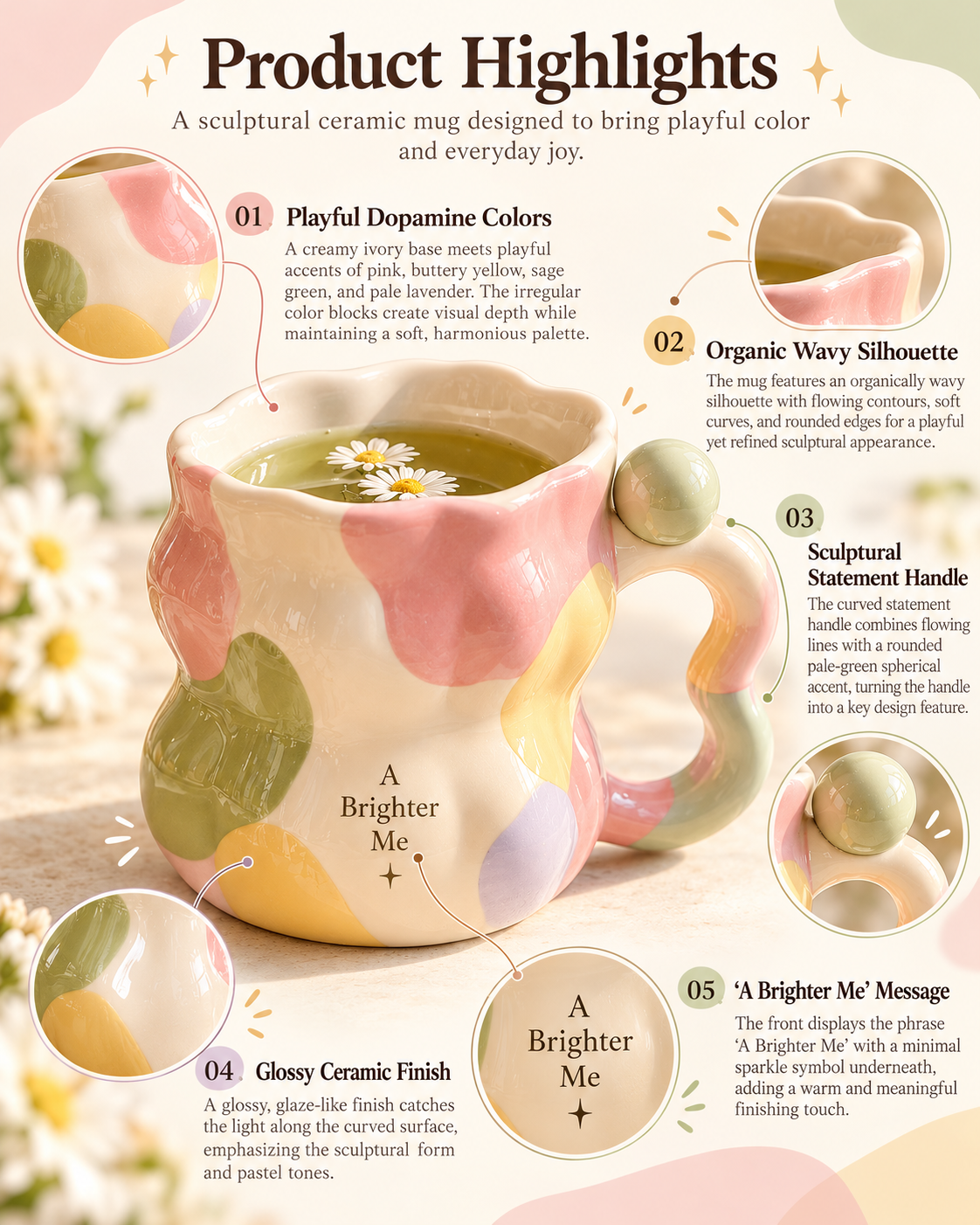 Dopamine Sculptural Ceramic Mug