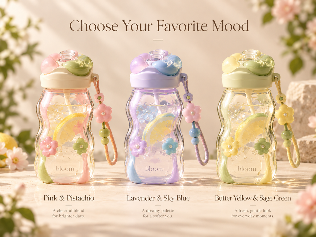 Colorful Floral Water Bottle