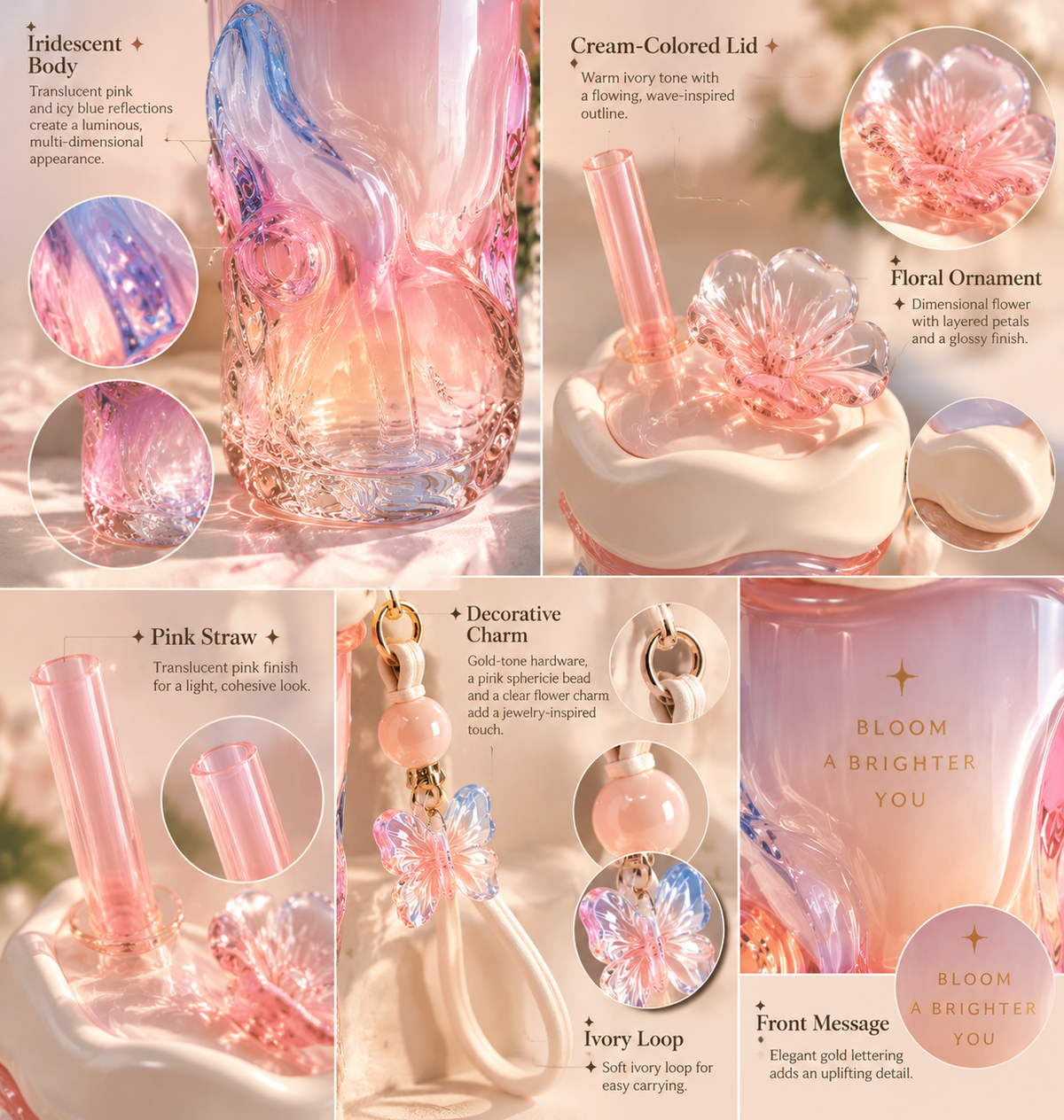 A Sculptural Iridescent Tumbler