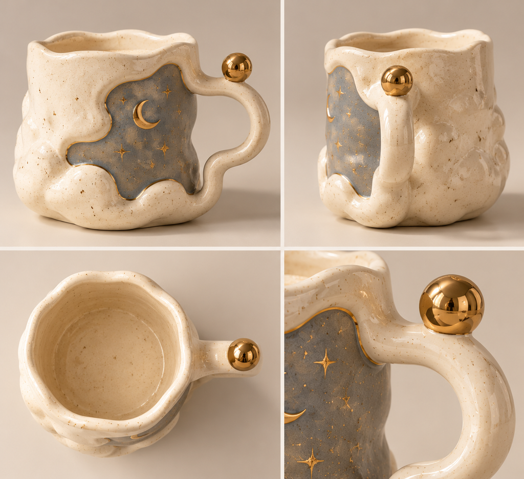 Sculptural Celestial Ceramic Mug