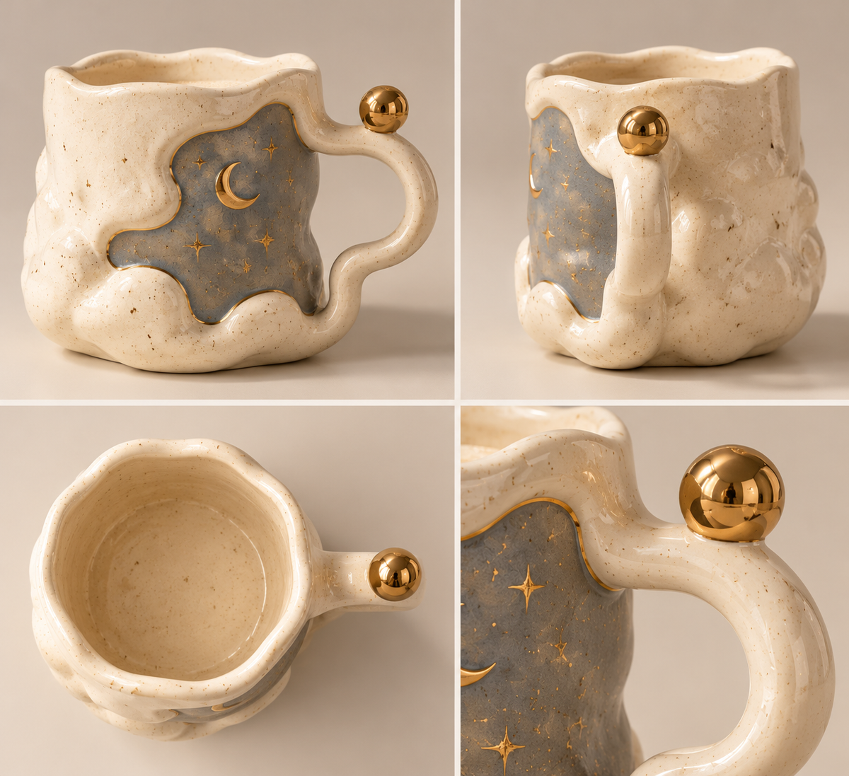 Sculptural Celestial Ceramic Mug