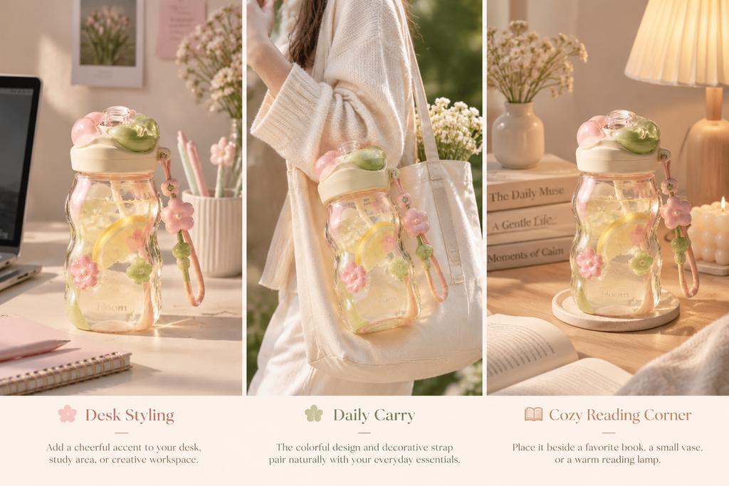 Colorful Floral Water Bottle