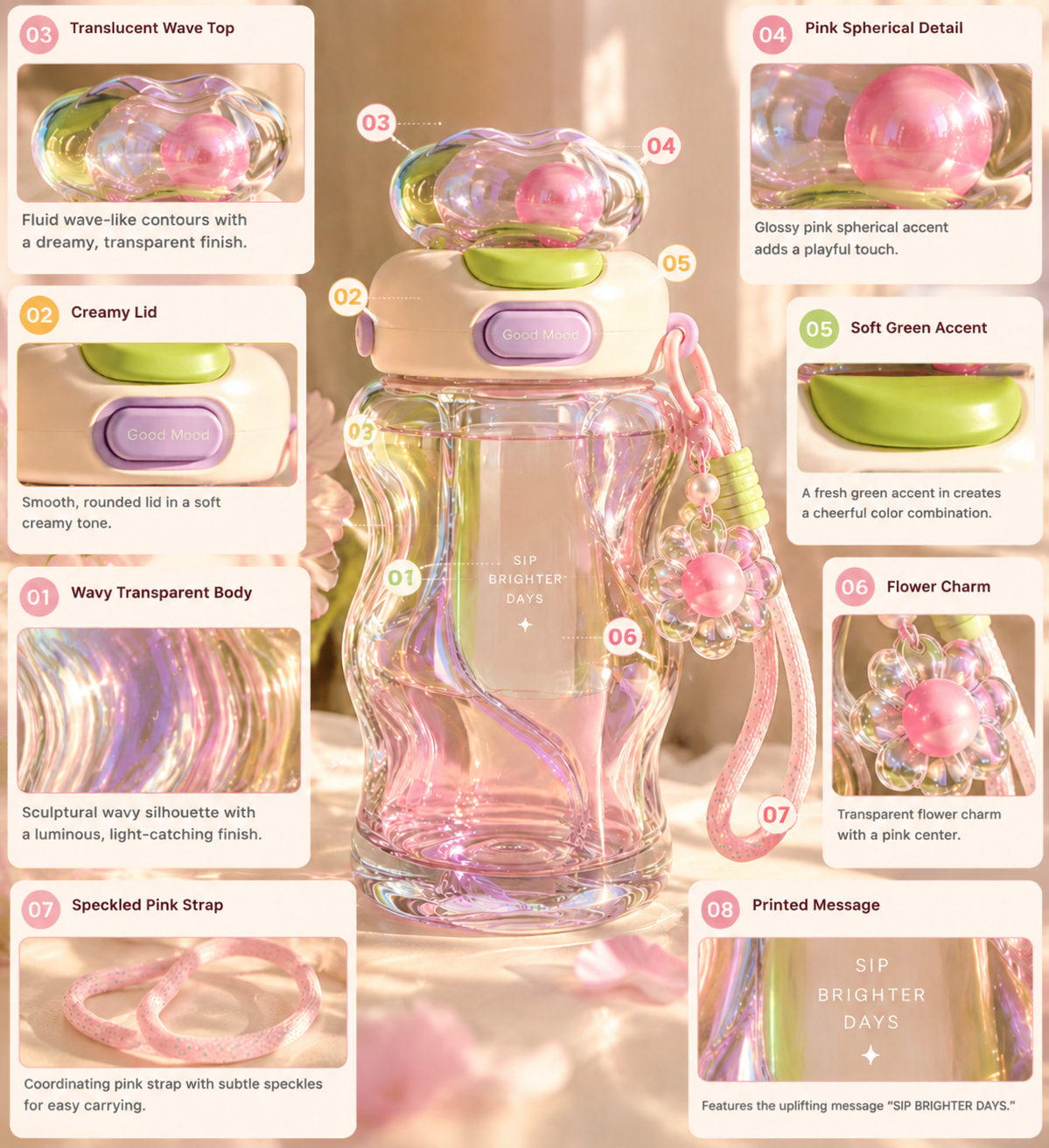 Dreamy Iridescent Water Bottle