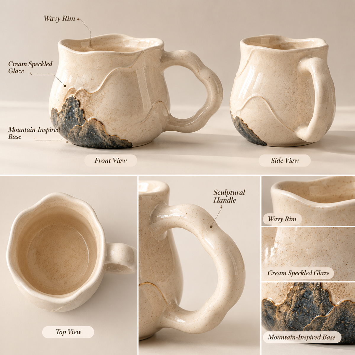 Wavy Rim & Mountain-Inspired Glaze