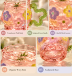 Dopamine Floral Art Glass Cup