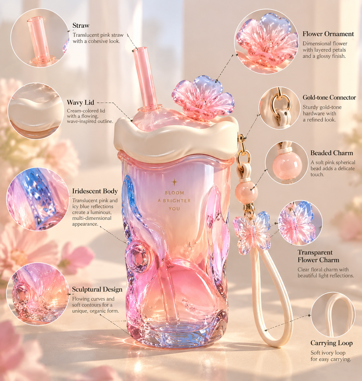 A Sculptural Iridescent Tumbler