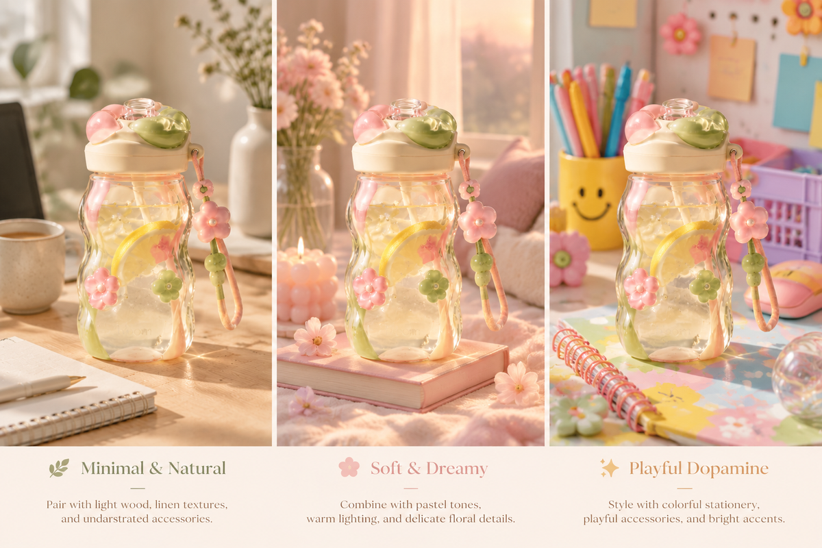 Colorful Floral Water Bottle