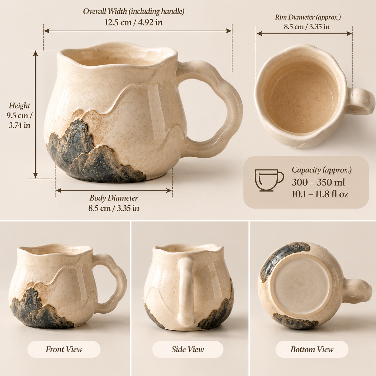 Wavy Rim & Mountain-Inspired Glaze